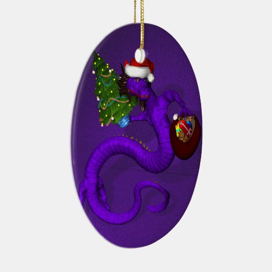 Lila Drache Keramik Ornament (Rechts)