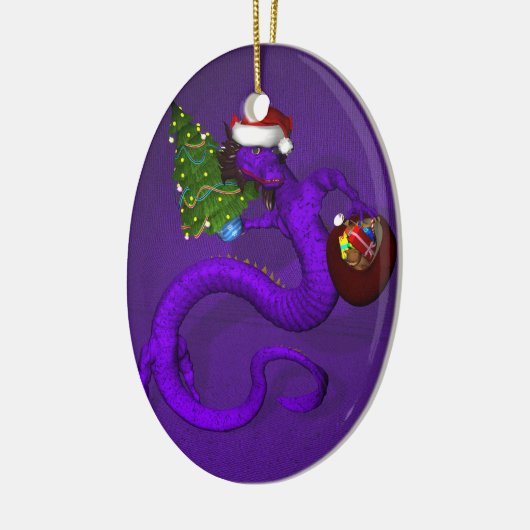 Lila Drache Keramik Ornament (Links)
