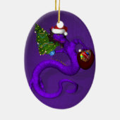 Lila Drache Keramik Ornament (Hinten)