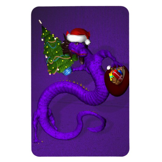Lila Drache Magnet (Vertikal)