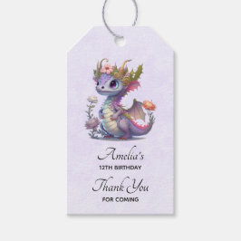 Lila Drache mit eleganter Krone Geschenkanhänger