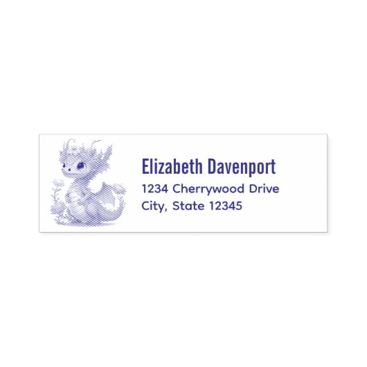 Lila Drache mit eleganter Krone Permastempel (Design)