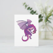 lila Drache Postkarte (Stehend Vorderseite)