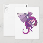 lila Drache Postkarte (Vorne/Hinten)