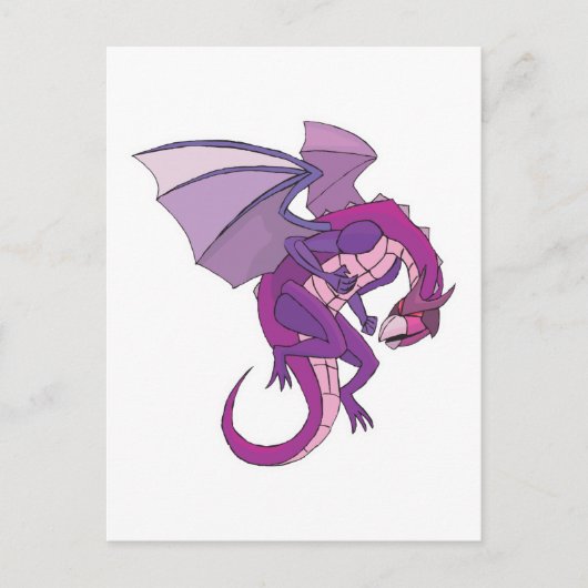 lila Drache Postkarte (Vorderseite)