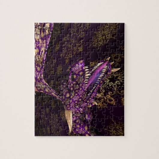 Lila Drache Puzzle (Vertikal)