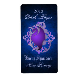 Lila Drache-Rolle-blauer Bier-Aufkleber