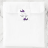 Lila Drache Save-the-Date-Aufkleber Quadratischer Aufkleber (Tasche)