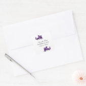 Lila Drache Save-the-Date-Aufkleber Quadratischer Aufkleber (Umschlag)