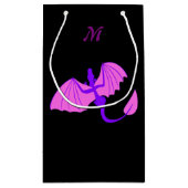 Lila Drachemonogramm-Geschenktasche Kleine Geschenktüte (Rückseite)