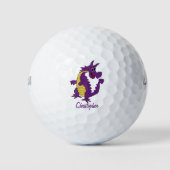 Lila Drachen Design Golfball (Vorderseite)