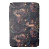 Lila Drachen in Bäumen Badematte (Vorderseite Vertikal)