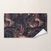 Lila Drachen in Bäumen Badhandtuch Set (Handtuch)