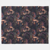 Lila Drachen in Bäumen Fleecedecke (Vorderseite (Horizontal))