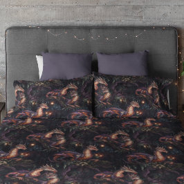 Lila Drachen in Bäumen Kissenbezug