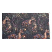 Lila Drachen in Bäumen Kissenbezug (Rückseite-Links)