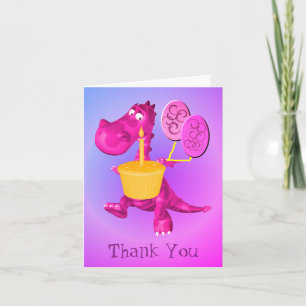 Lila Drachenballoons Niedlich Dankeskarte