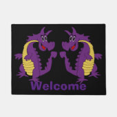 Lila Drachendesign Fußmatte (Vorderseite)