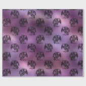 Lila Drachendesign Geschenkpapier (Flach)