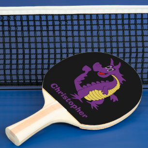 Lila Drachendesign Tischtennis Schläger