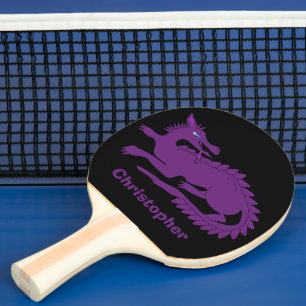 Lila Drachendesign Tischtennis Schläger