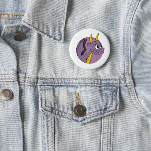 Lila Drachenkartoonale Button (Beispiel)