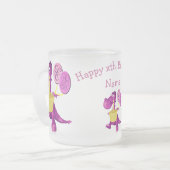 Lila Drachenkuchen und Balloons Personalisiert Mattglastasse (Vorderseite Links)