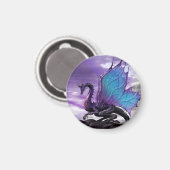 Lila Drachenmagnet Magnet (Vorderseite/Rückseite)