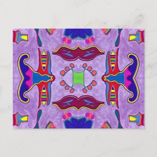 Lila Drachenpostkarte Postkarte (Vorderseite)