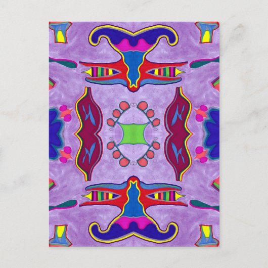 Lila Drachenpostkarte Postkarte (Vorderseite)