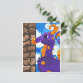 Lila Drachenpostkarte Postkarte (Stehend Vorderseite)