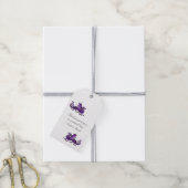 Lila Drachenpräsenzettel Geschenkanhänger (Mit Garn)