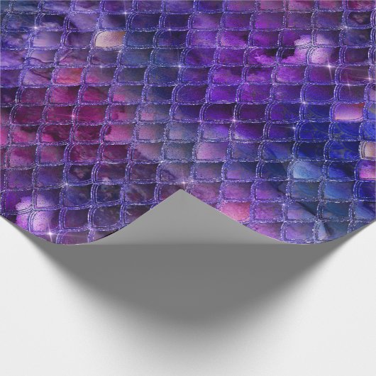 Lila Drachenskala Geschenkpapier (Ecke)