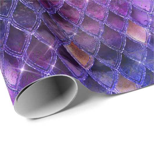 Lila Drachenskala Geschenkpapier (Rolleneckpunkt)