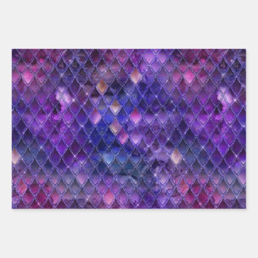 Lila Drachenskala Geschenkpapier Set (Vorderseite 3)