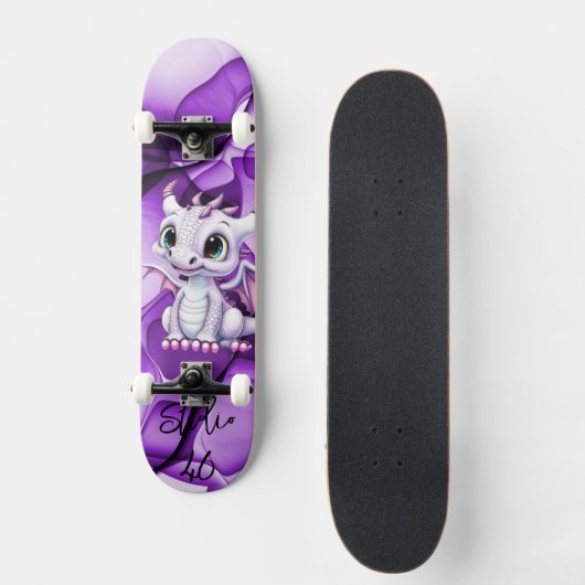 Lila Drachenskateboard Skateboard (Vorderseite)