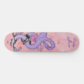 Lila Dragon auf rosa D-Markenbezeichnung Skateboard (Horizontal)