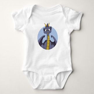 Lila Dragon Cartoon Baby Strampler