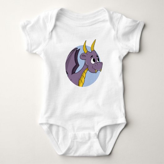Lila Dragon Cartoon Baby Strampler (Vorderseite)