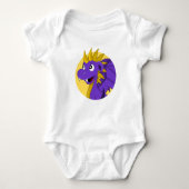 Lila Dragon Cartoon Baby Strampler (Vorderseite)