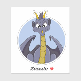 Lila Dragon-Cartoon, kundenspezifisch geschnitten Aufkleber