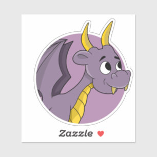 Lila Dragon-Cartoon, kundenspezifisch geschnitten Aufkleber