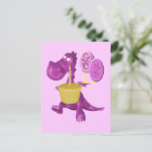 Lila Dragon Cupcake Balloons Postkarte (Stehend Vorderseite)
