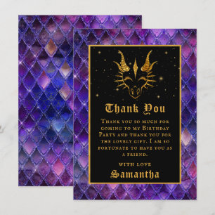 Lila Dragon Scales Gold Imitate Glitzer Geburtstag Dankeskarte
