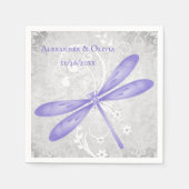 Lila Dragonfly Brautparty Napkin Serviette (Vorderseite)