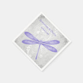 Lila Dragonfly Brautparty Napkin Serviette (Ecke)