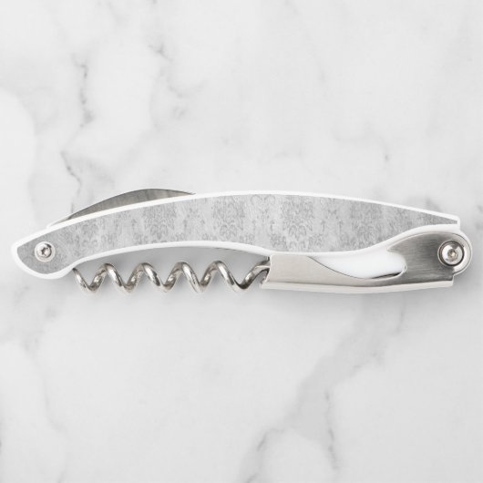 Lila Dragonfly Damask Corkschraube Kellnermesser (Rückseite)