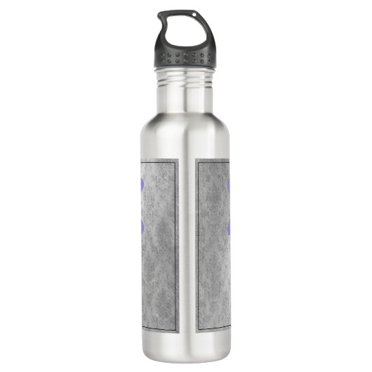 Lila Dragonfly Damask Edelstahlflasche (Rückseite)