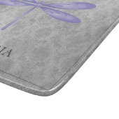 Lila Dragonfly Damask Schneidebrett (Ecke)