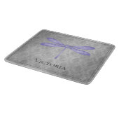 Lila Dragonfly Damask Schneidebrett (Ecke)